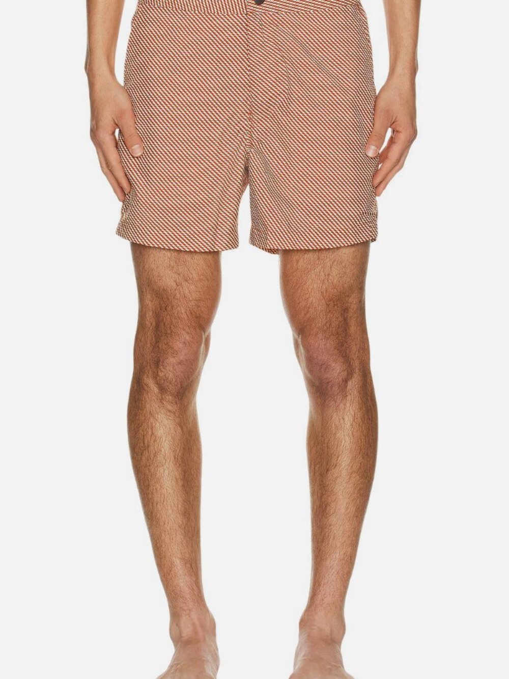 Onia Men's Orange Ratti Wave Geo Calder Buckle Swim Trunk Swimwear Size 36